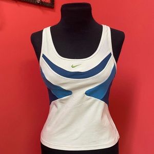 blue and white vintage nike sports tank top!